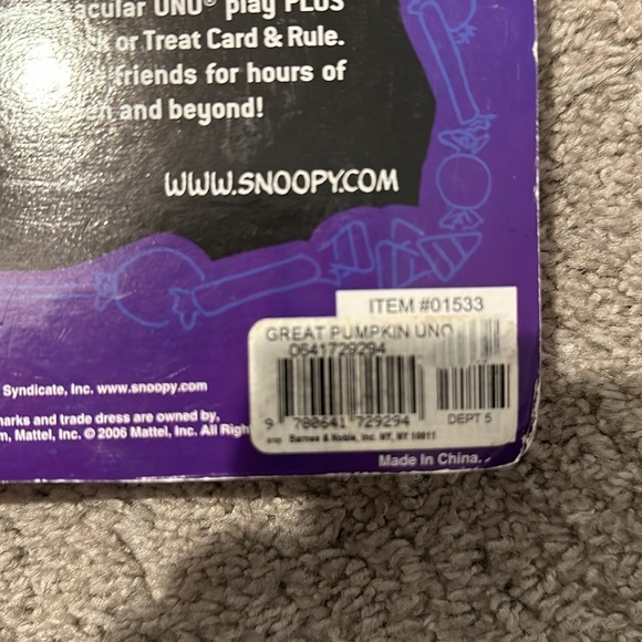 Vintage UNO PEANUTS Special ED '2006 Game”It’s The Great Pumpkin Charlie Brown” - Picture 3 of 3
